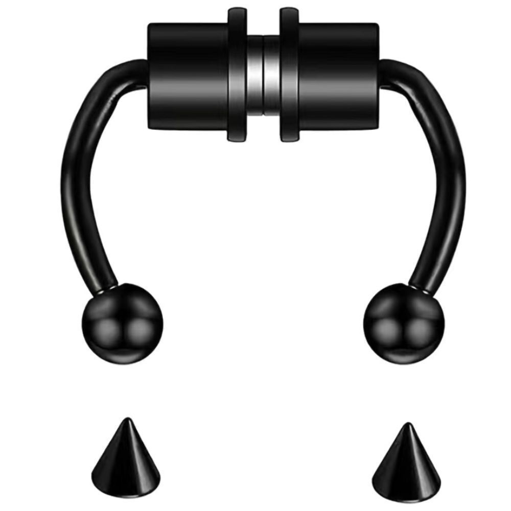 Stainless Steel Magnetic Septum Nose Ring Non-Pierced Clip On Fake Nose Ring